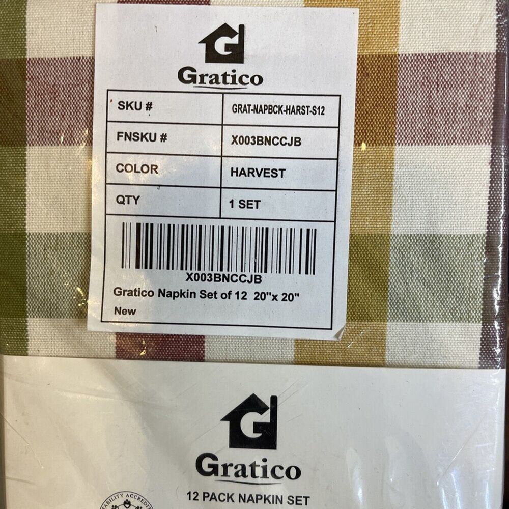Dinner Napkins Buffalo Checks Cloth Napkins‎ Set of 12 Harvest Color Checks